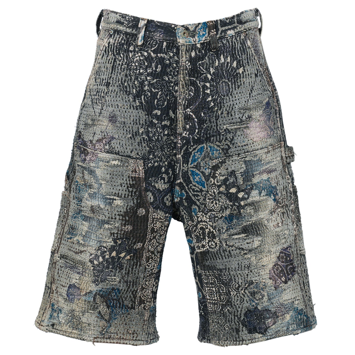 UROBOROS DOUBLE KNEE PAINTER SHORTS / BLACK