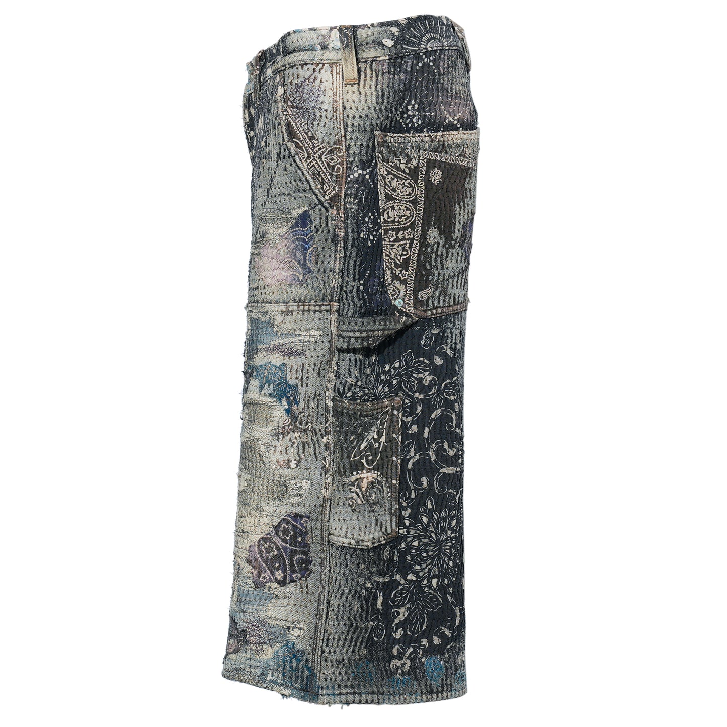 UROBOROS DOUBLE KNEE PAINTER SHORTS / BLACK