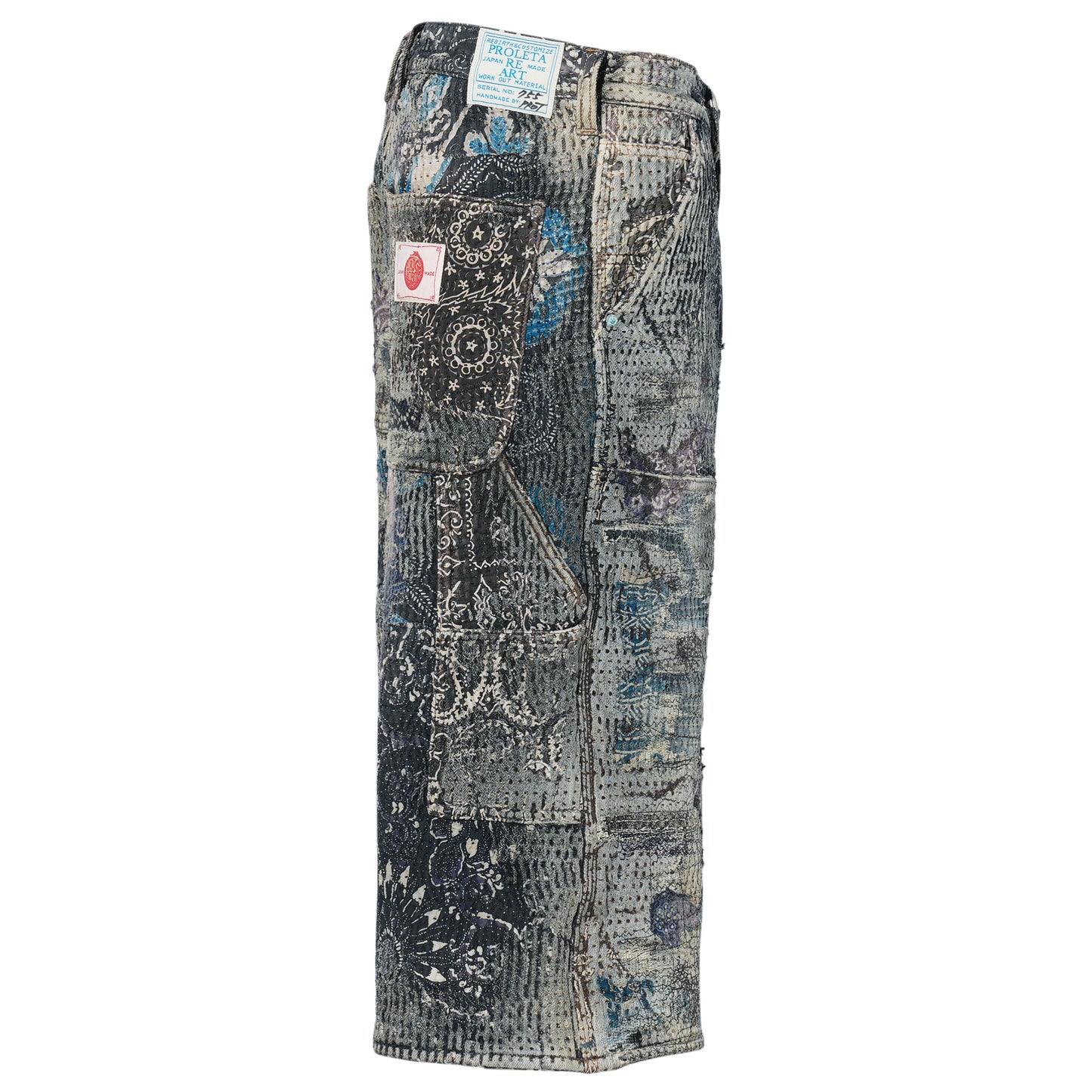 UROBOROS DOUBLE KNEE PAINTER SHORTS / BLACK