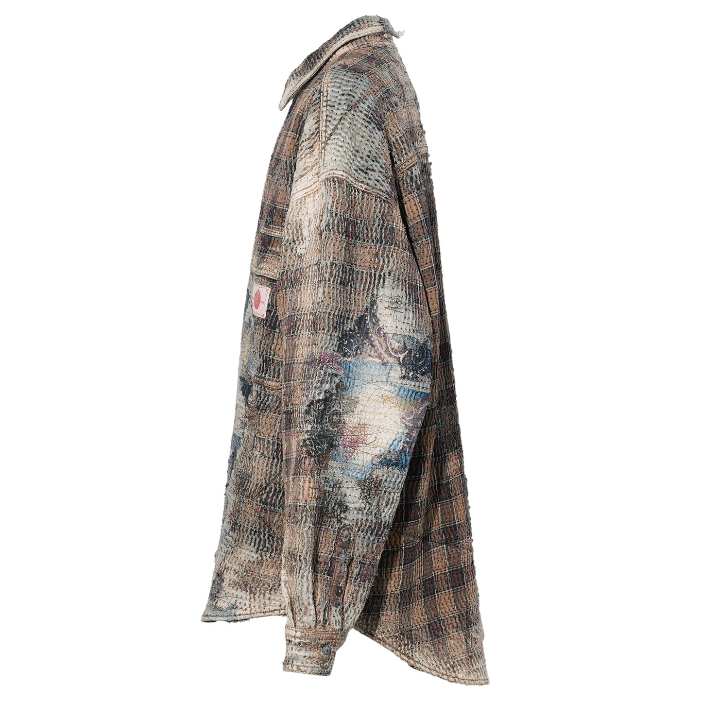 UROBOROS FLANNEL CHECK OVERSIZE WORKSHIRT / TAN