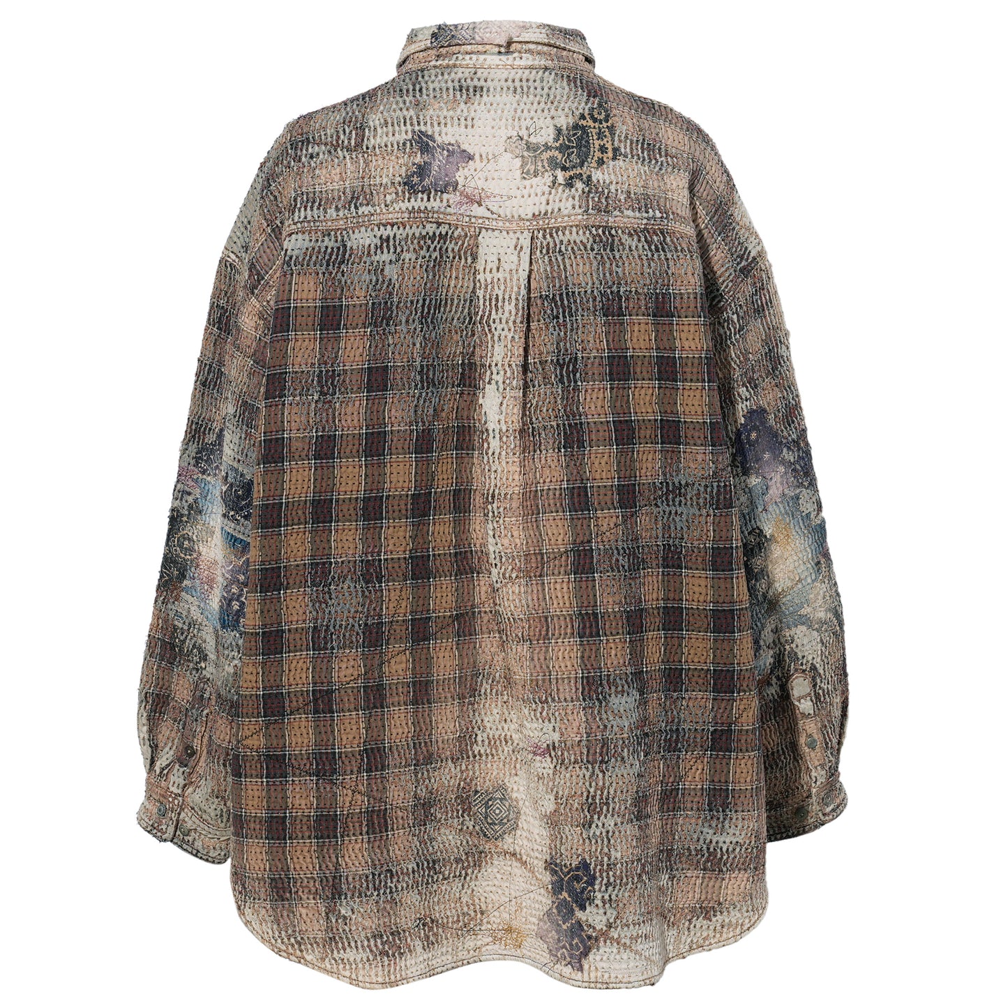 UROBOROS FLANNEL CHECK OVERSIZE WORKSHIRT / TAN