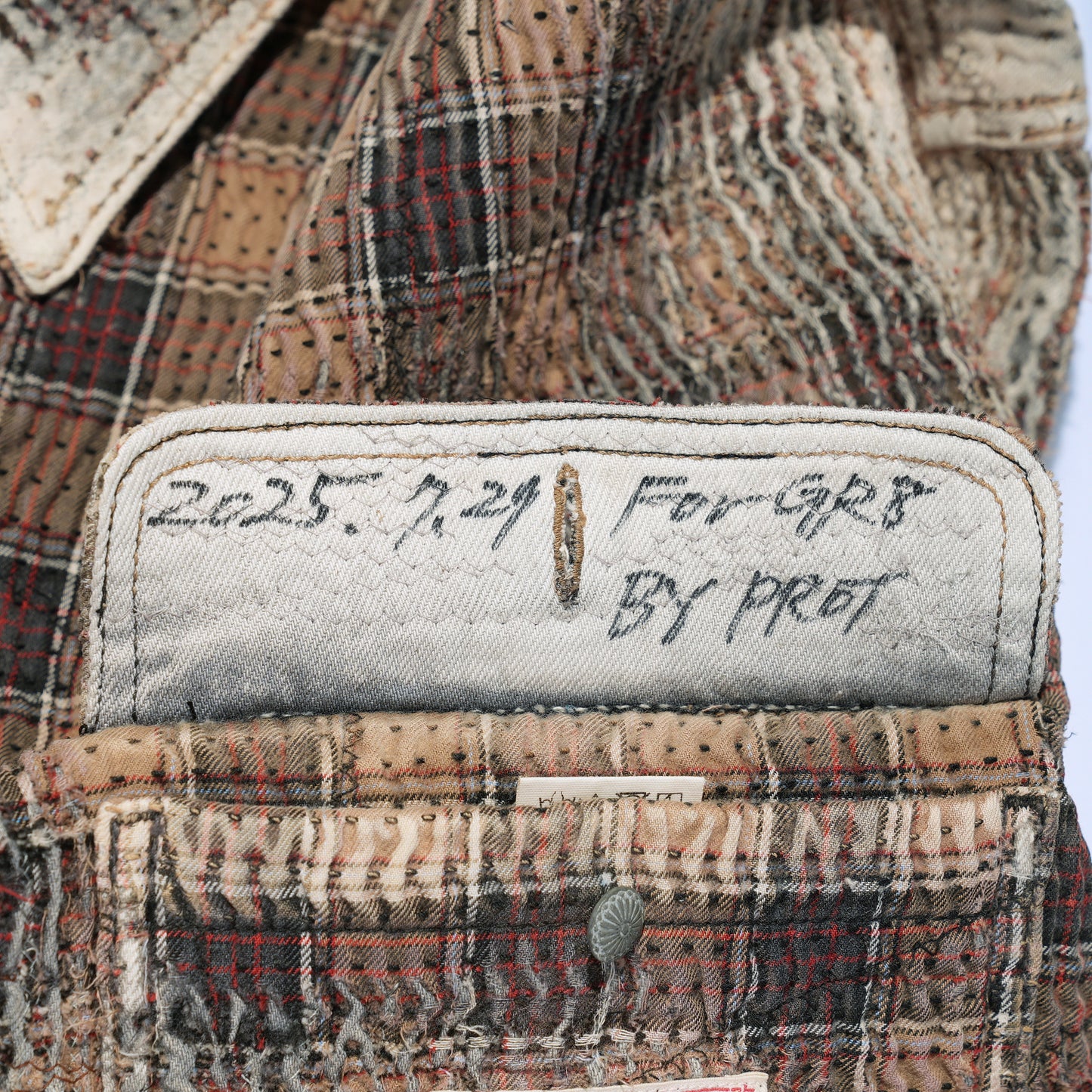 UROBOROS FLANNEL CHECK OVERSIZE WORKSHIRT / TAN