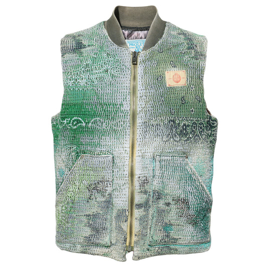 UROBOROS PADDING CLASSIC VEST(FOR 21SAVAGE IT’S ALL A BLUR TOUR 2023 SUN JULY 9 DETROIT MICHIGAN) / GREEN