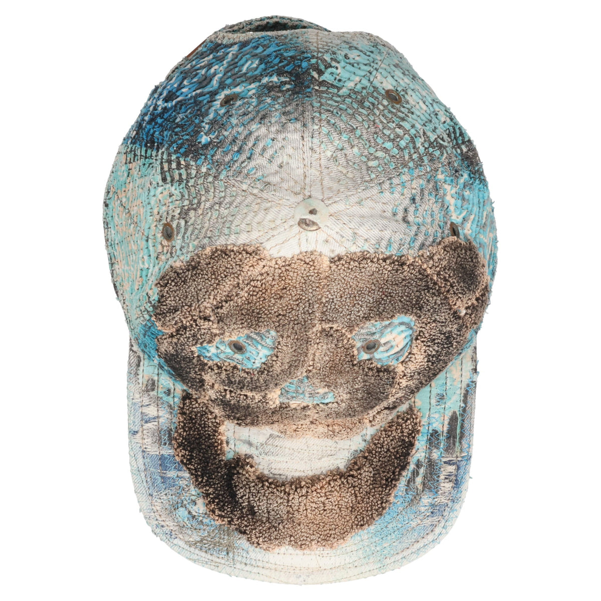 UROBOROS HAND EMBROIDERY TRUCKER HAT ｢ALDANA’S SKULL｣ / TURQUOISE