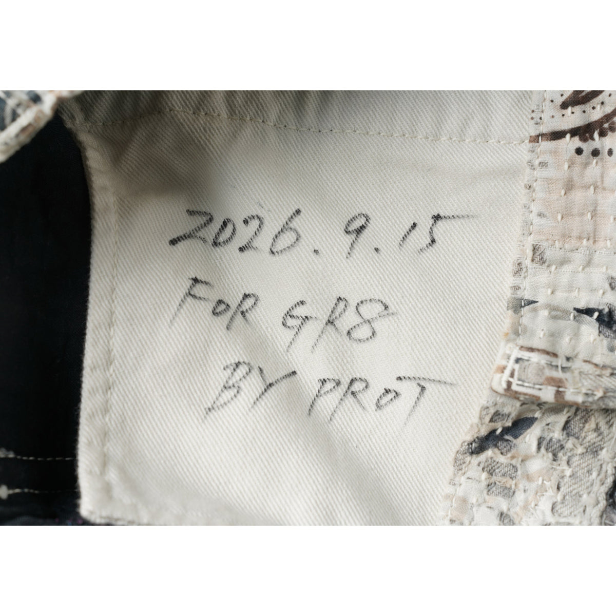 RULES 褸優縷頭 HAND EMBROIDERY MOTORCYCLE JEANS ｢ALDANA’S BONE｣ / WHITE