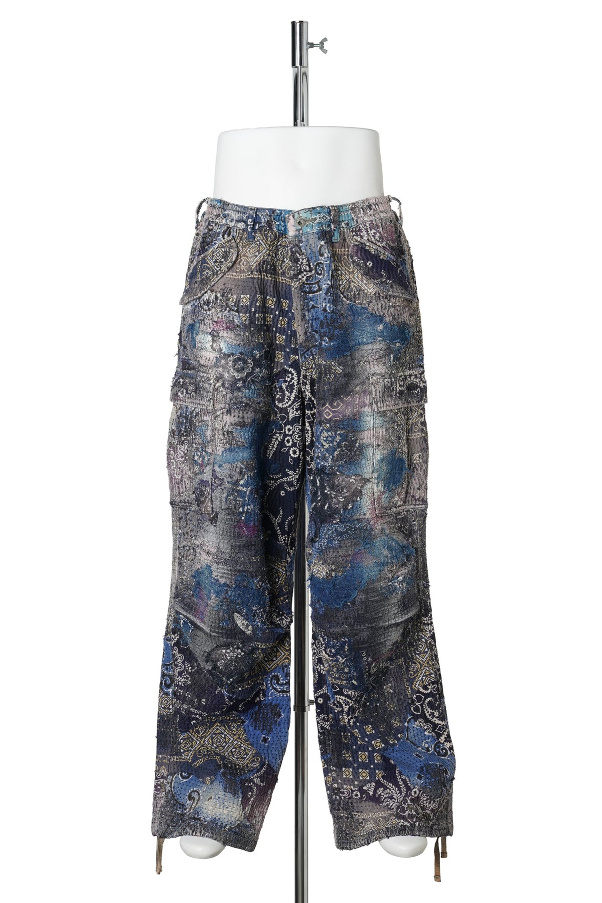 UROBOROS CARGO PANTS(CAMOUFLAGE PATCHWORK) / PURPLE×INDIGO×NAVY