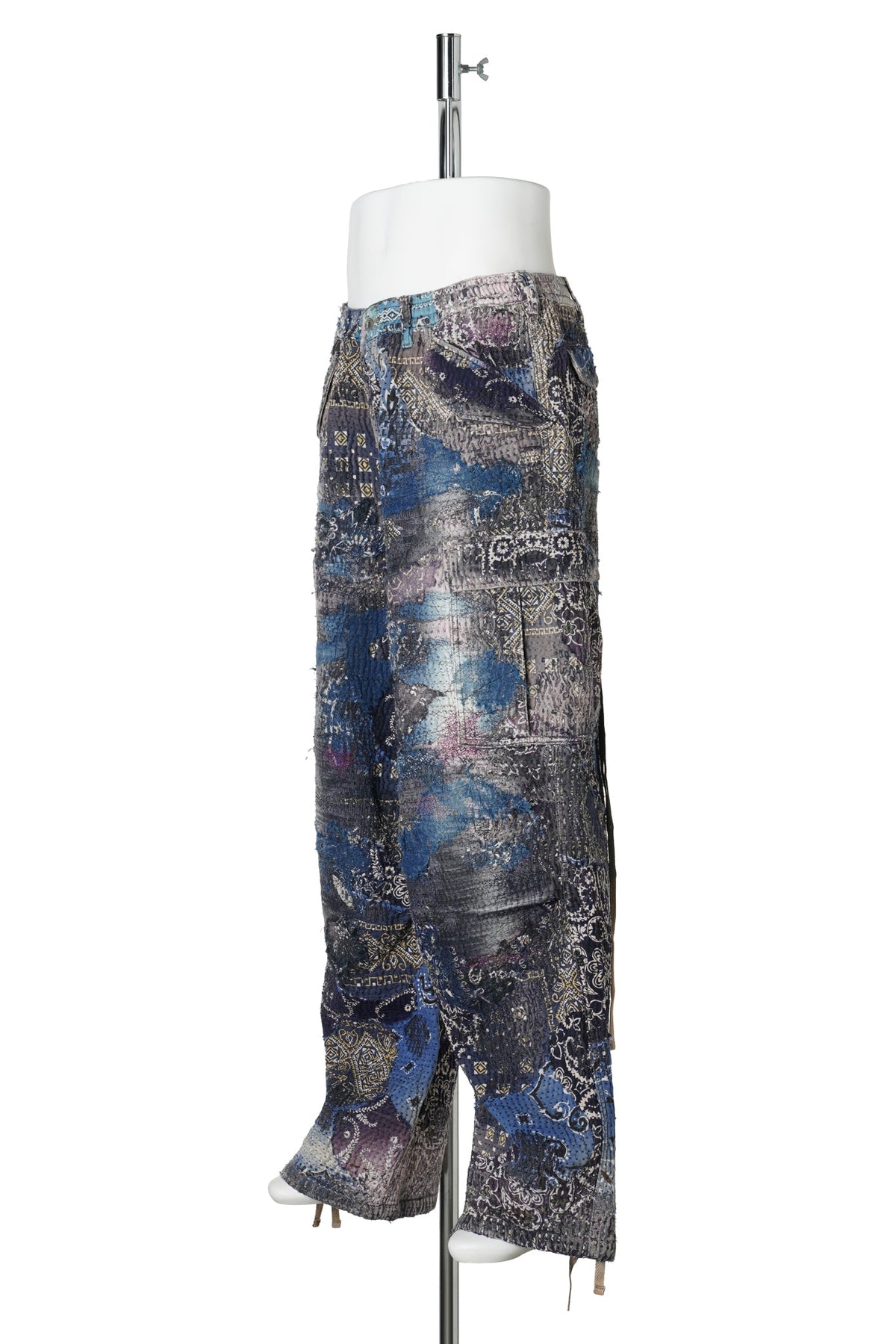 UROBOROS CARGO PANTS(CAMOUFLAGE PATCHWORK) / PURPLE×INDIGO×NAVY