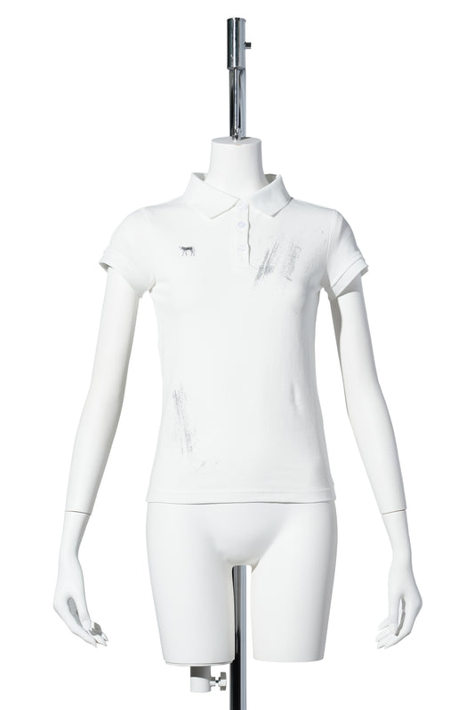 GLITTER WOMENS POLO / WHITE