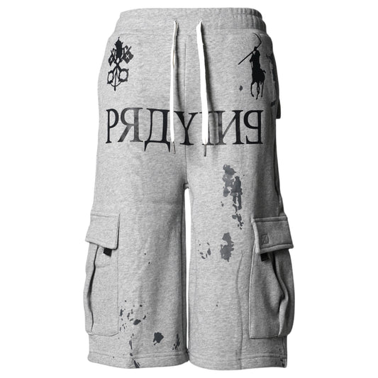 PRAYING AI LOGO SHORTS / GREY