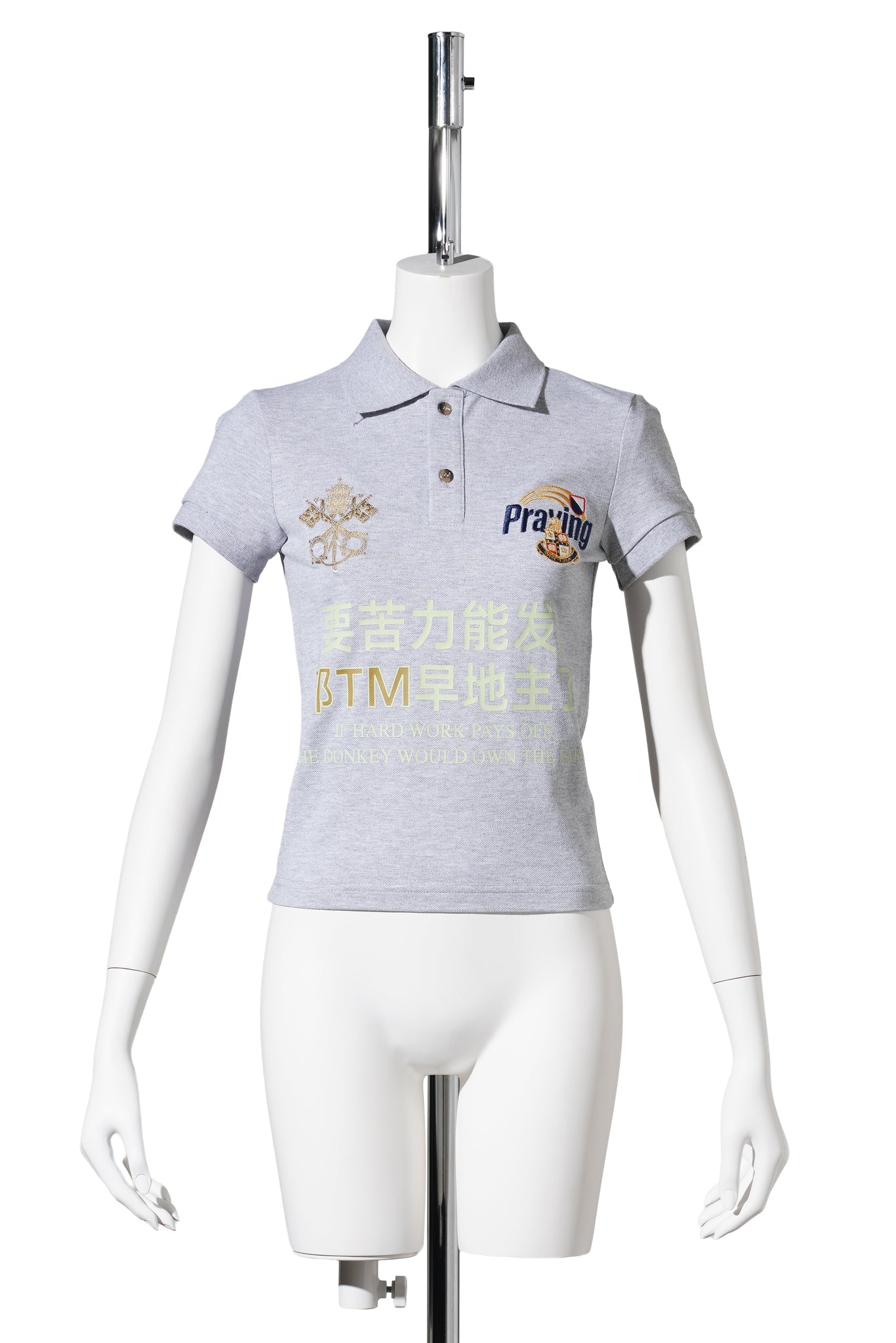 HARD WORK WOMENS POLO / GRAY