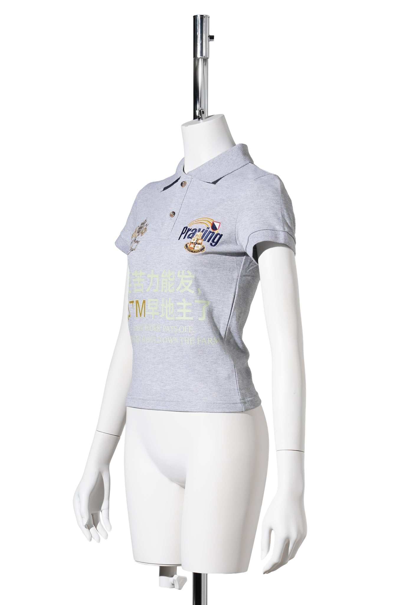 HARD WORK WOMENS POLO / GRAY