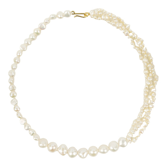 GRADETION PEARL NECKLACE / WHITE