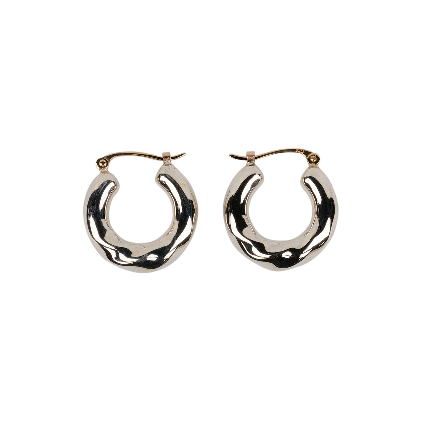 TWIST SMALL HOOP EARRINGS / SILVER