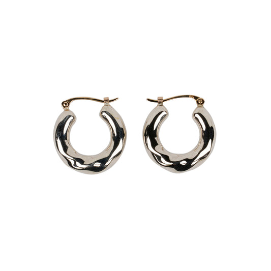 TWIST SMALL HOOP EARRINGS / SILVER