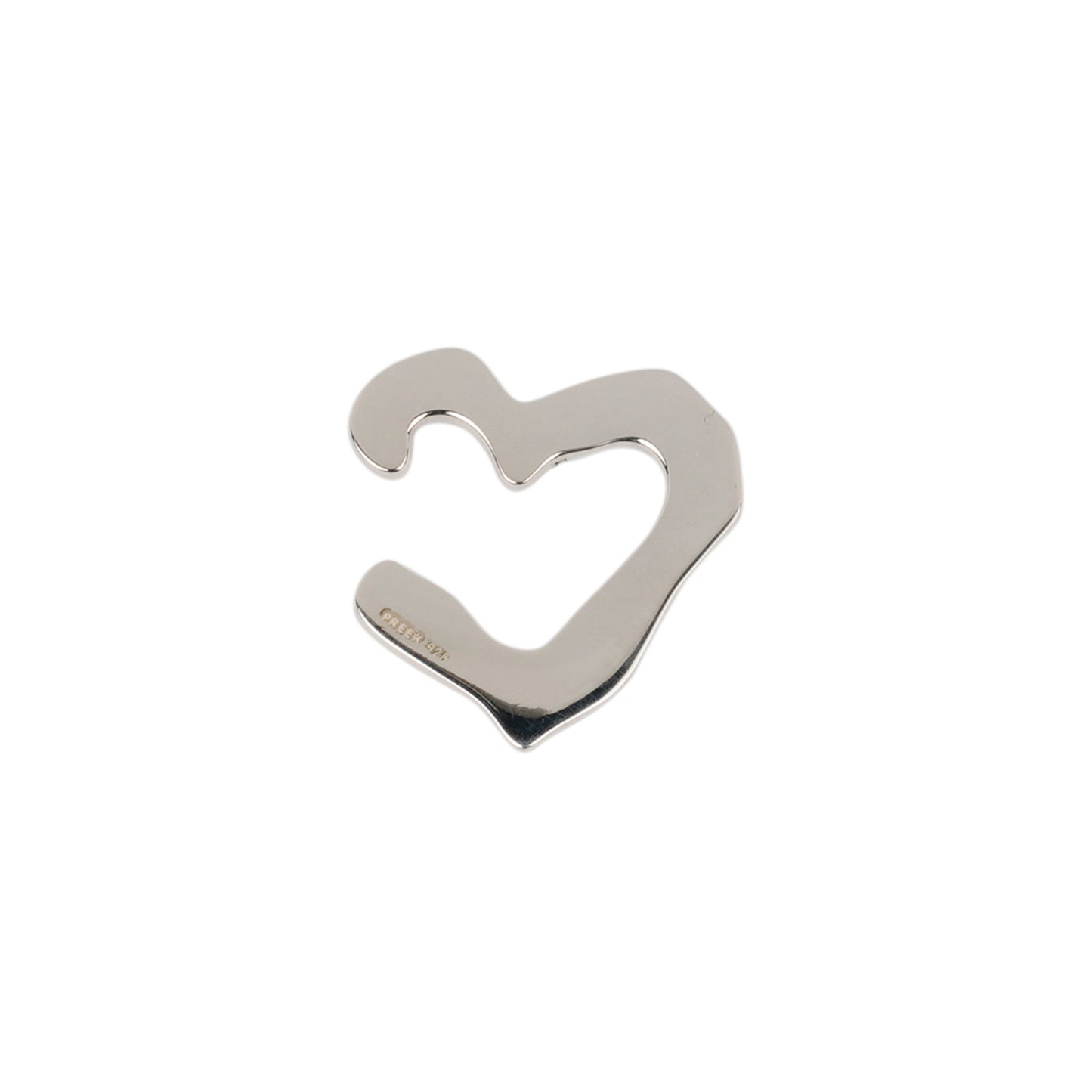 ROUGH HEART EAR CUFF / SILVER