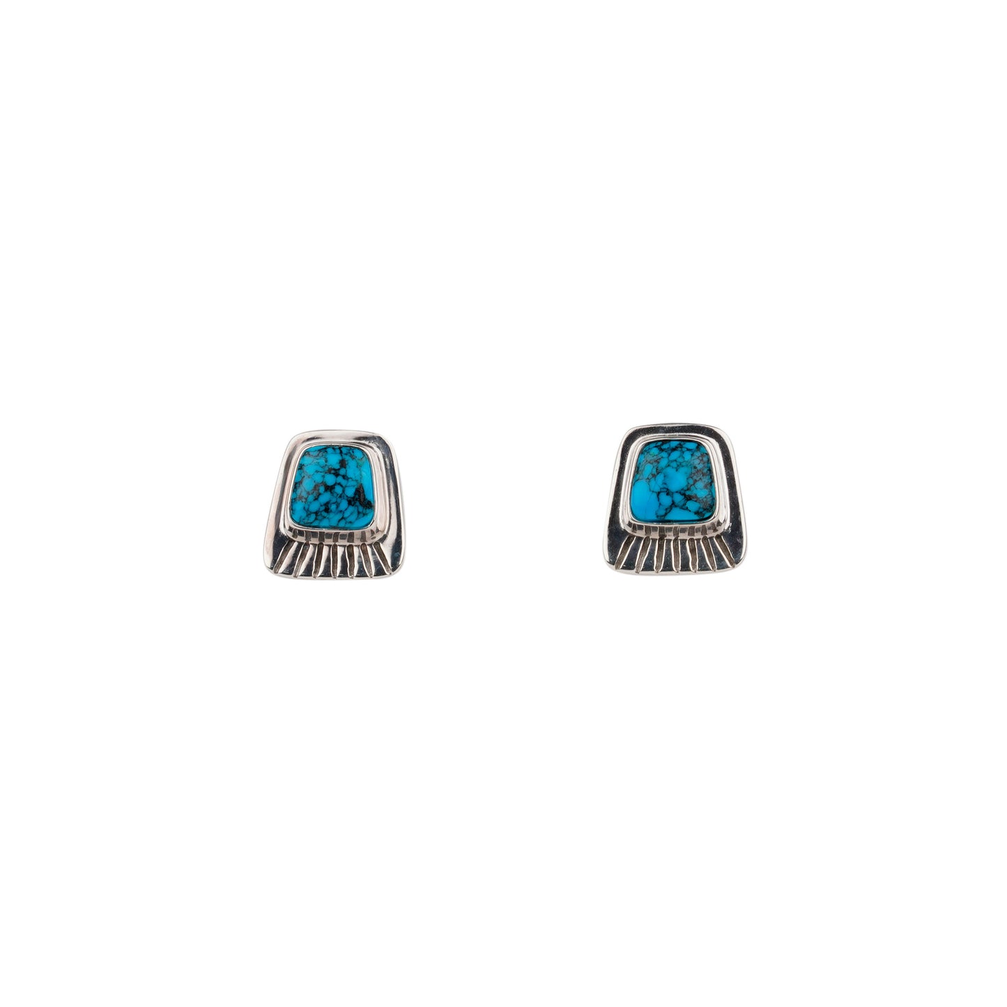 SQUARE STONE EARRINGS / TURQUOISE