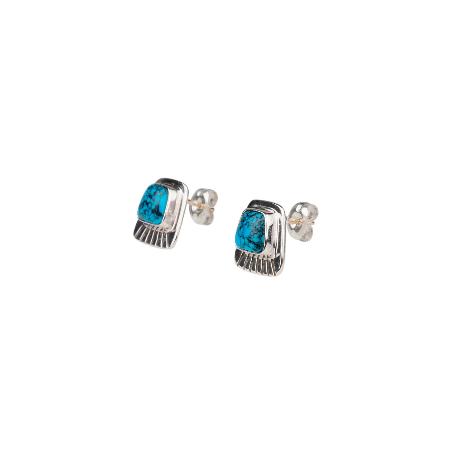 SQUARE STONE EARRINGS / TURQUOISE