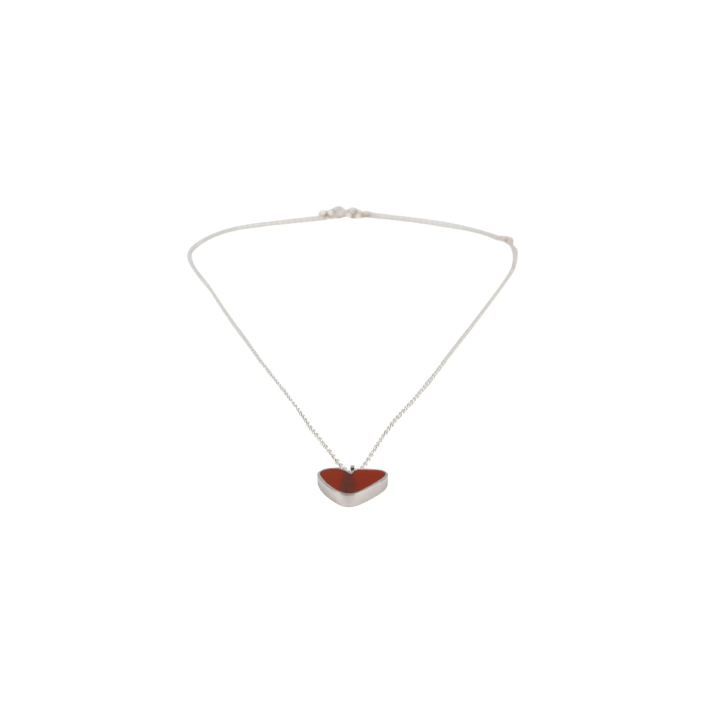 ROUGH HEART RED JASPER NECKLACE / SILVER