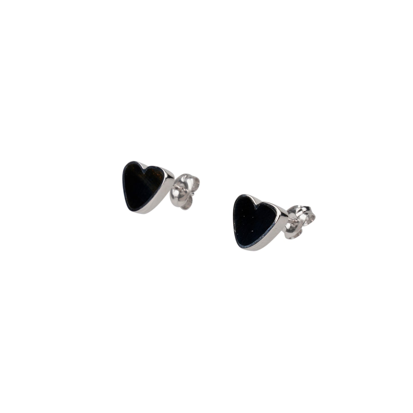 ROUGH HEART PITERSITE EARRINGS / SILVER