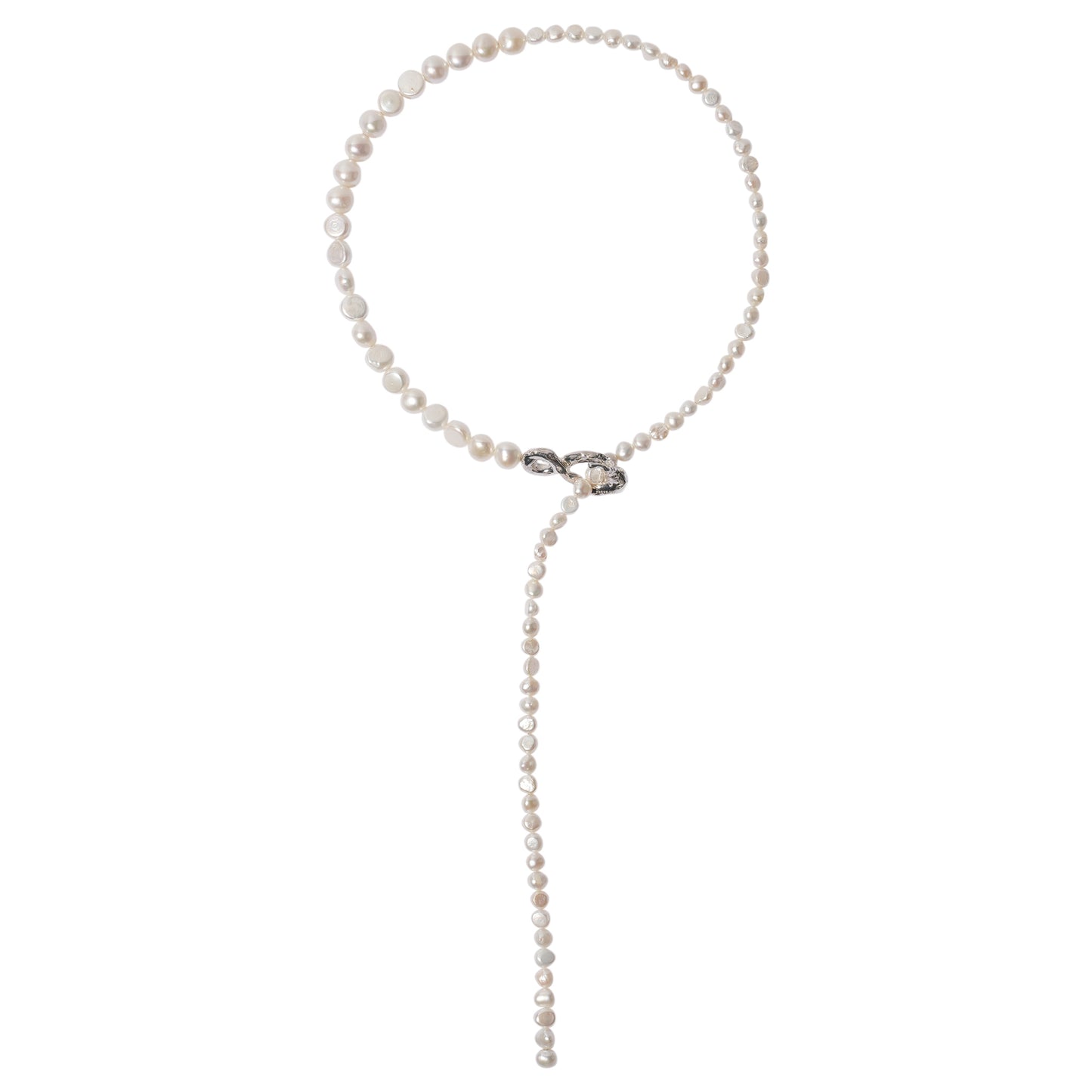 BAROQUE PEARL ∞LARIAT NECAKLACE / 07:SLV