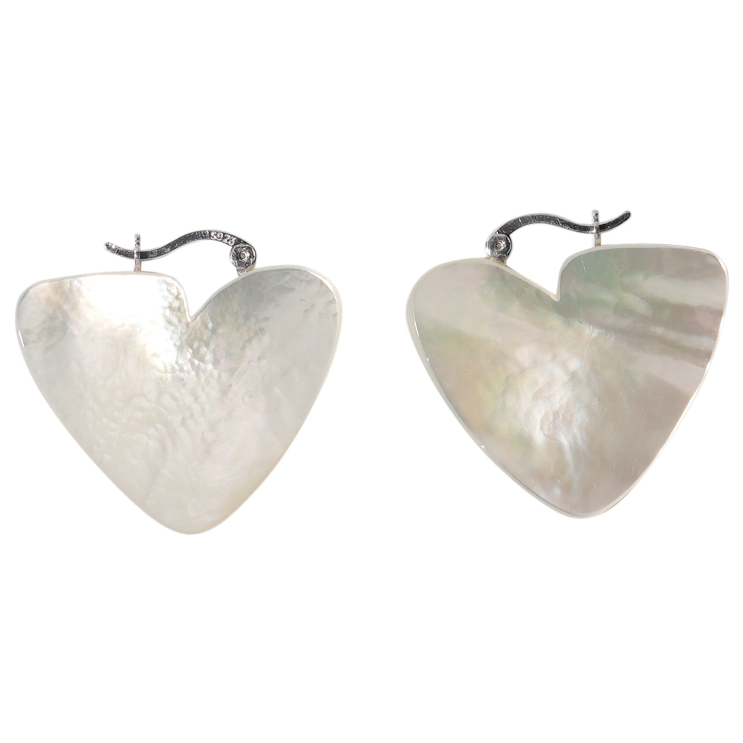 HOWRAW HEART PLATE EARRINGS / 01:WHITE