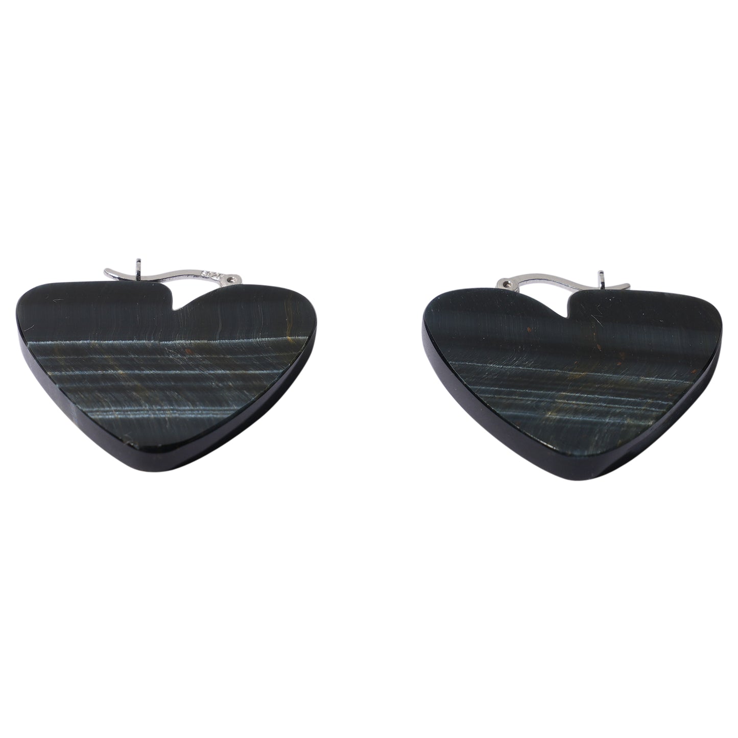 HOWRAW HEART PLATE EARRINGS / 09:BLACK