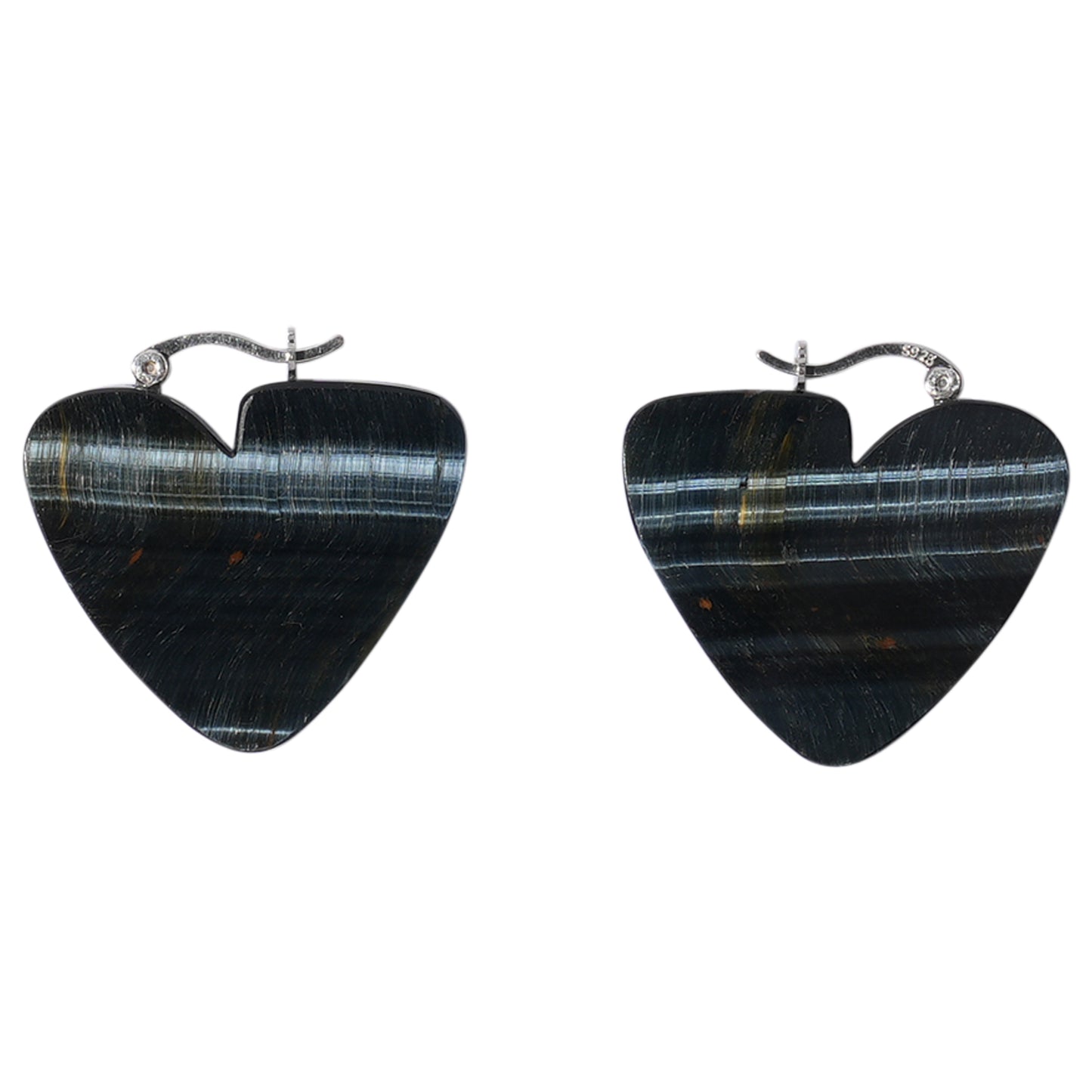 HOWRAW HEART PLATE EARRINGS / 09:BLACK