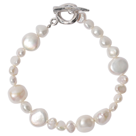 BAROQUE PEARL RANDOM  BRACELET 18 / 07:SLV