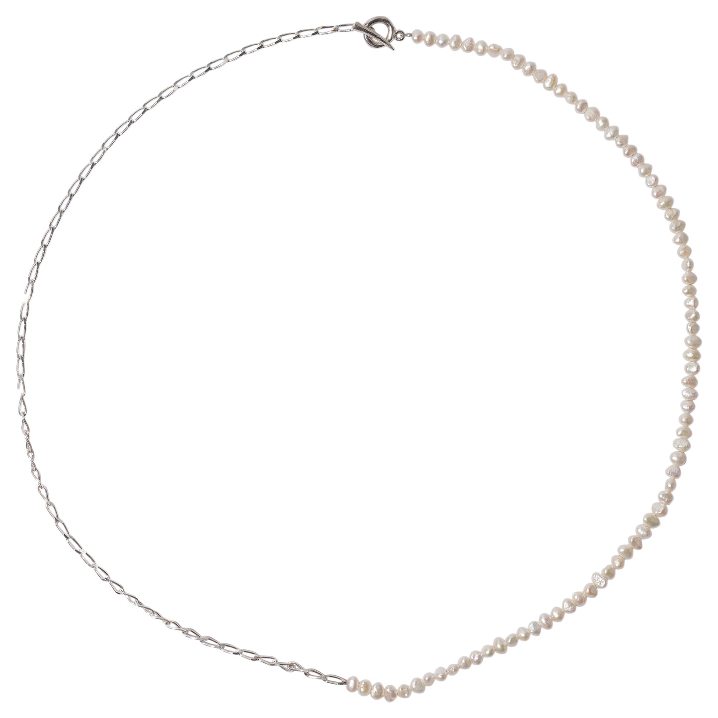 BAROQUE PEARL CHAIN 3WAY NECKLACE 80 / 07:SLV