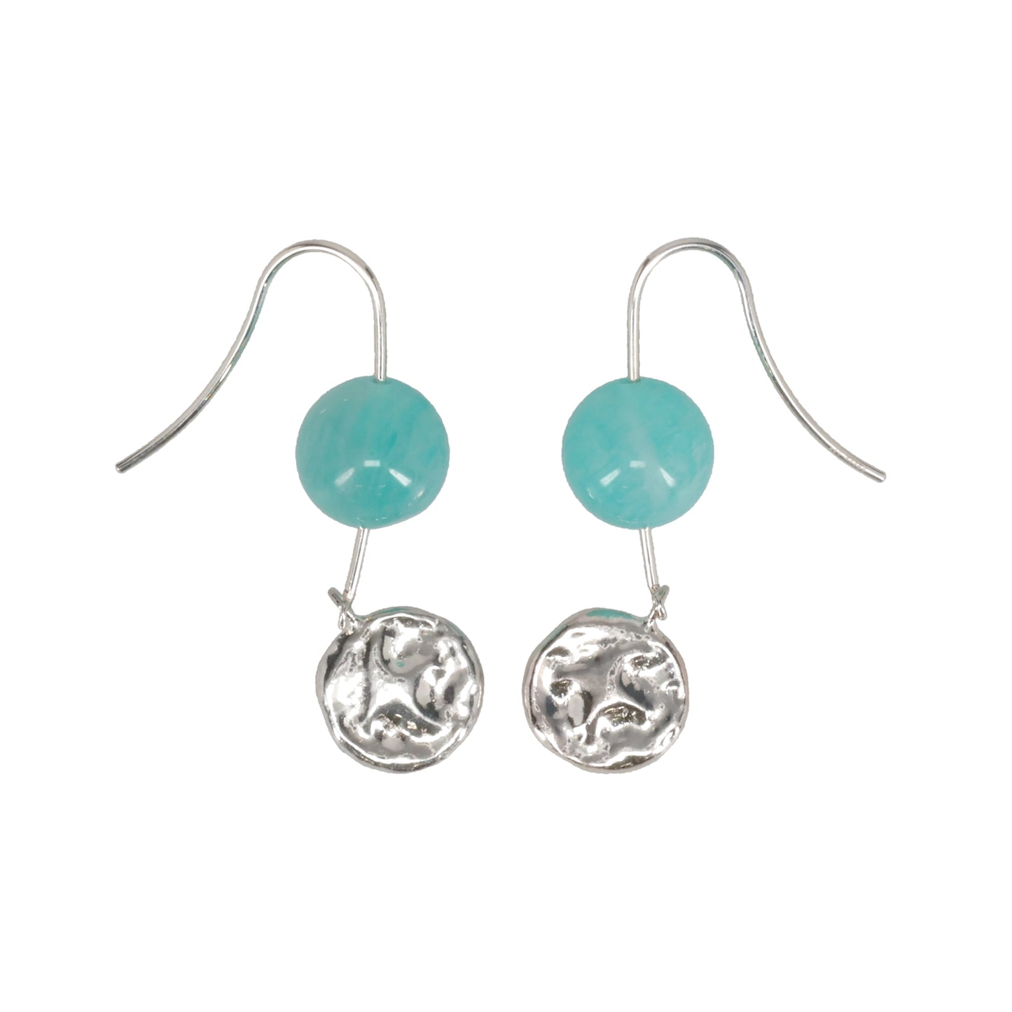 AMAZONITE COIN EARRINGS / 07:SILVER