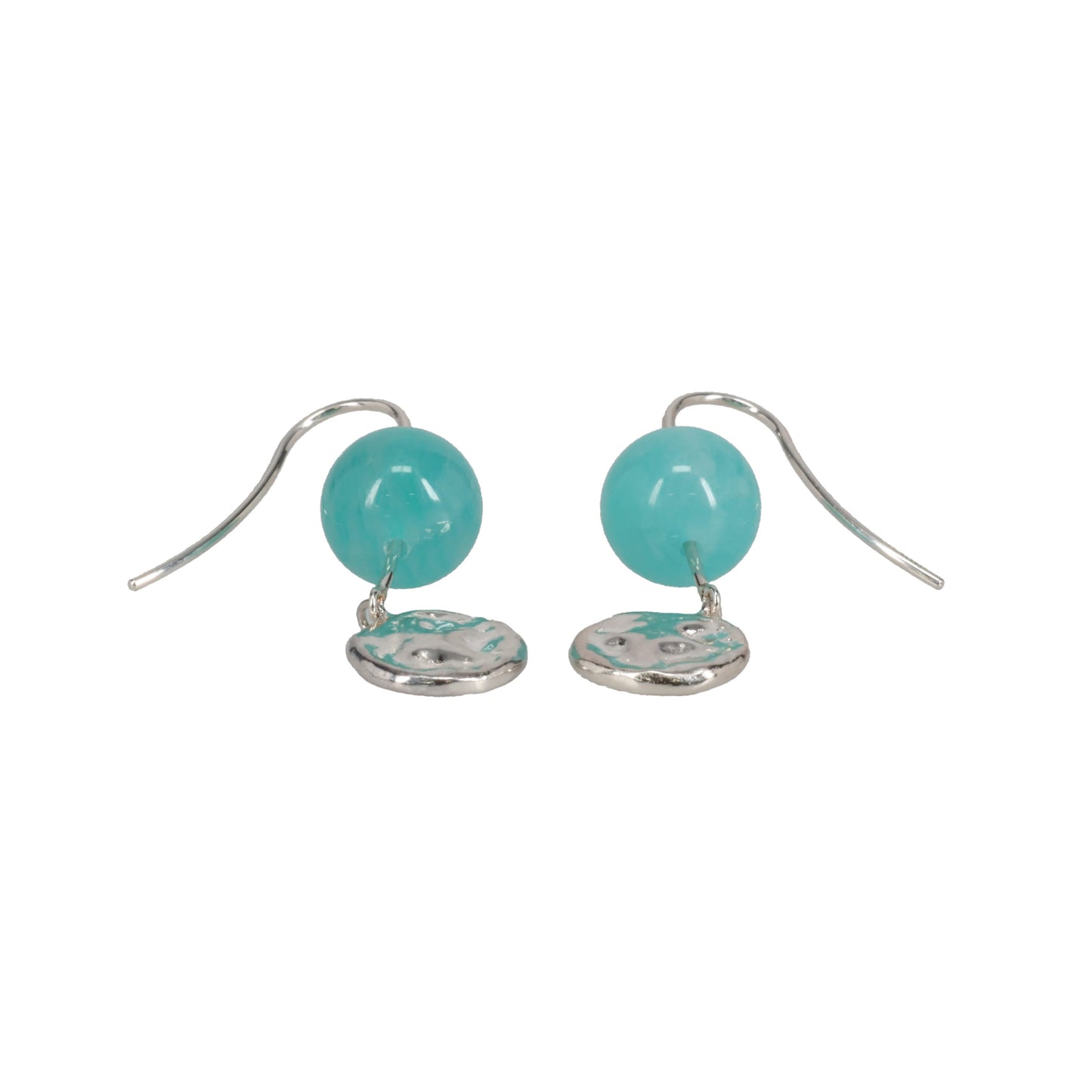 AMAZONITE COIN EARRINGS / 07:SILVER