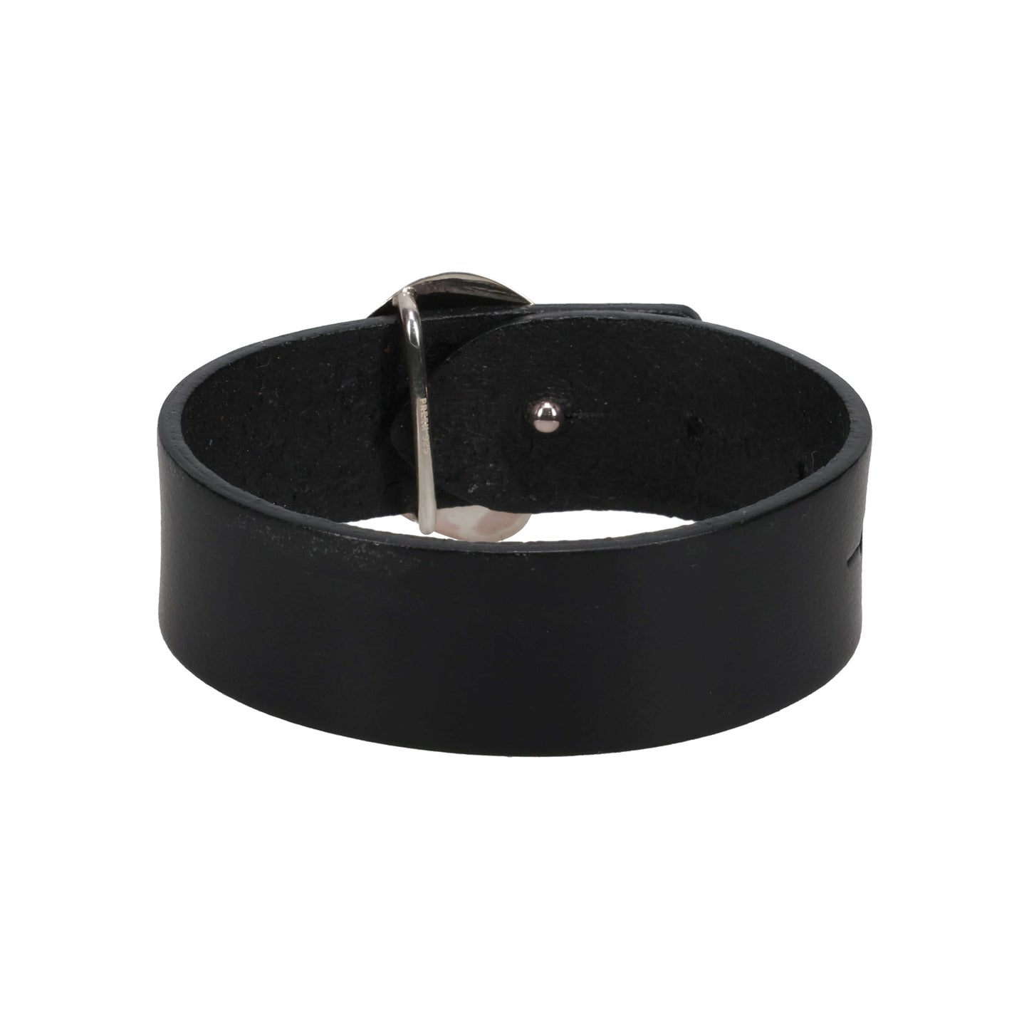 YU-KIN ROUND SHAPE LEATHER BANGLE / 07:SILVER