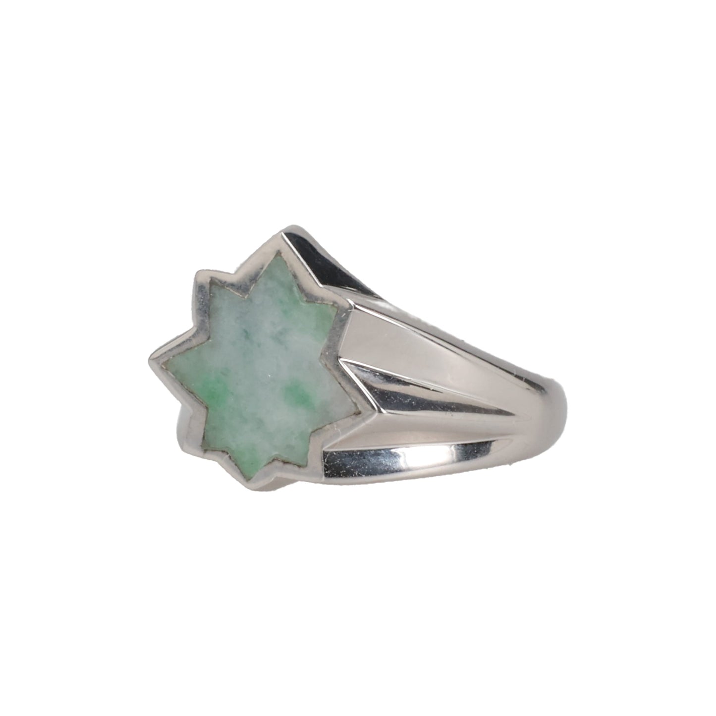 ENTAGRAM STONE RING SILVER / 65:JADE