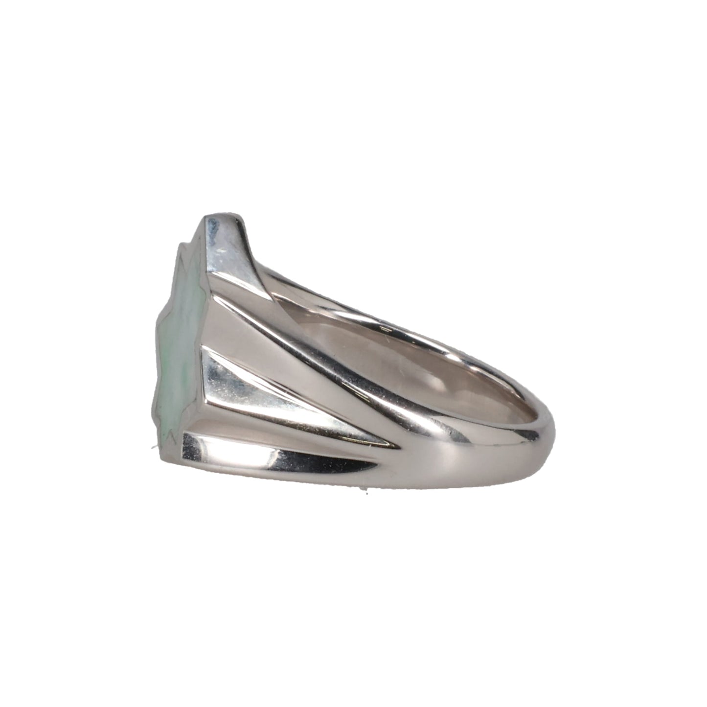 ENTAGRAM STONE RING SILVER / 65:JADE