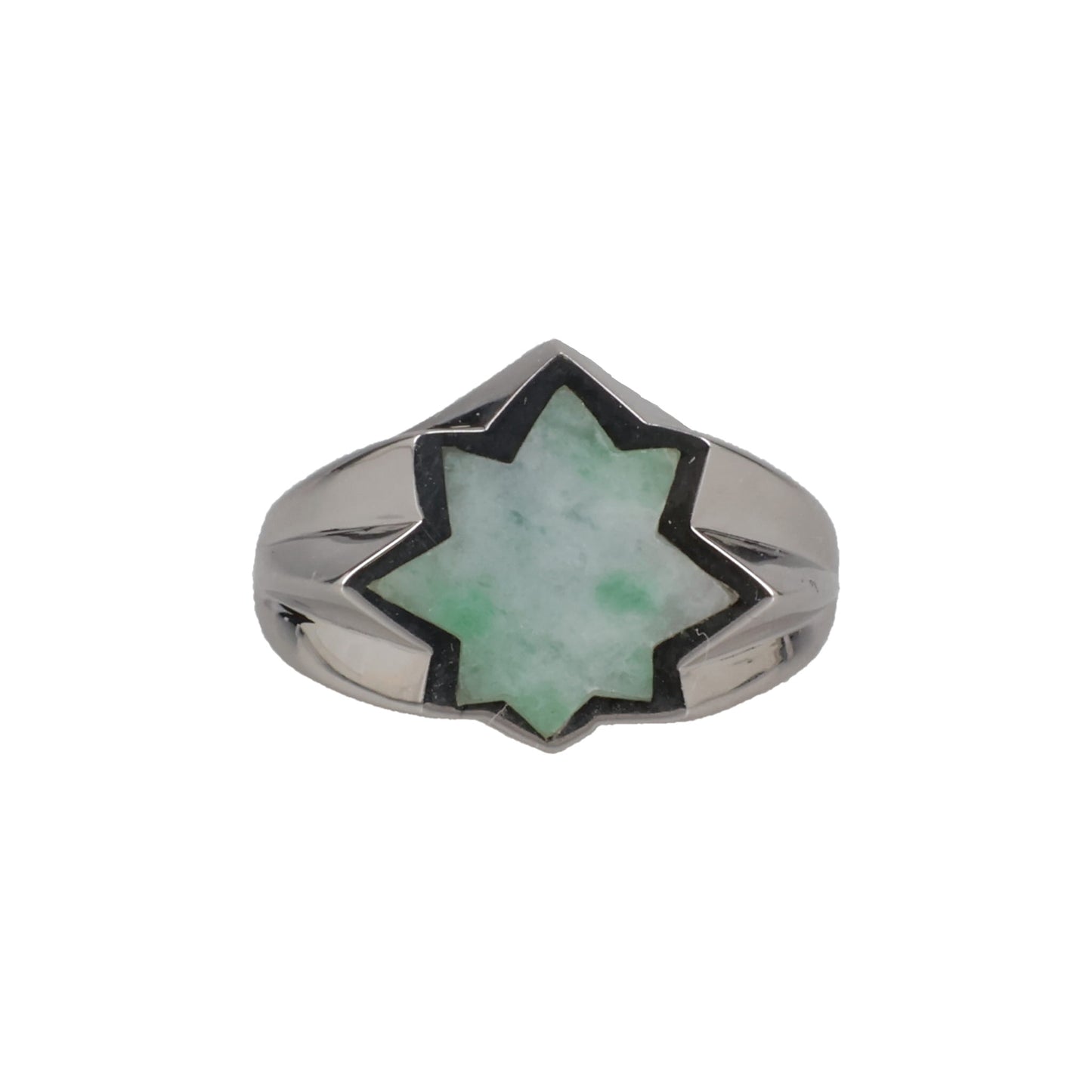 ENTAGRAM STONE RING SILVER / 65:JADE