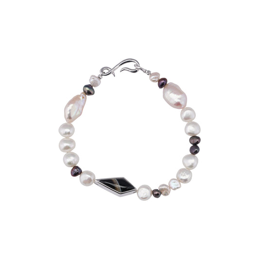 HOW RAW ONYX PEARL GRADATION BRACELET / 92