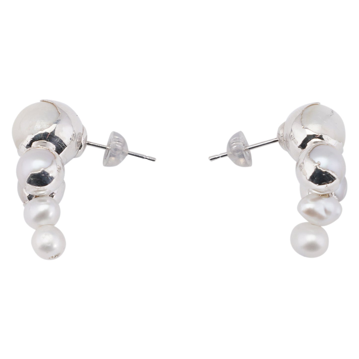 BAROQUE PEARL TSUBOMI DIP EARRINGS / 07:SILVER