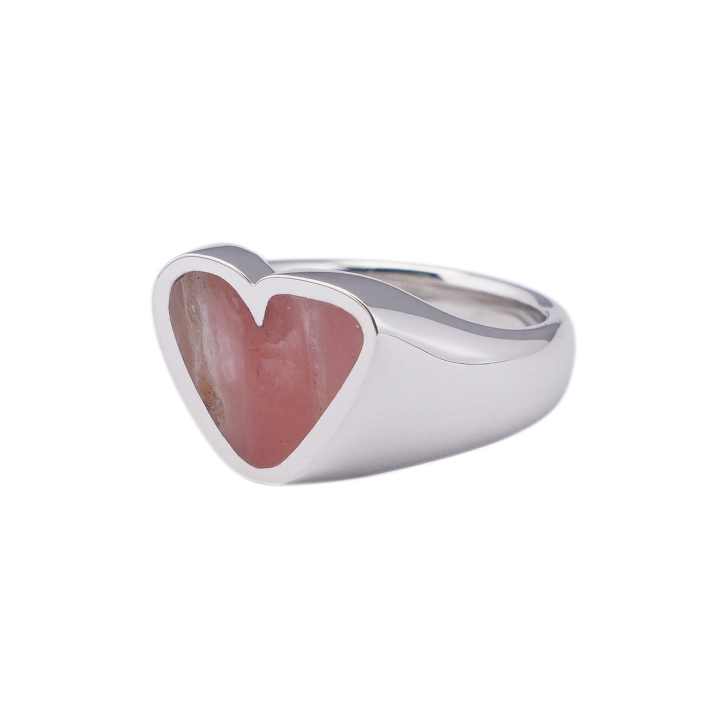 ROUGH HEART PINK OPAL STONE RING SLV / 33:PNK