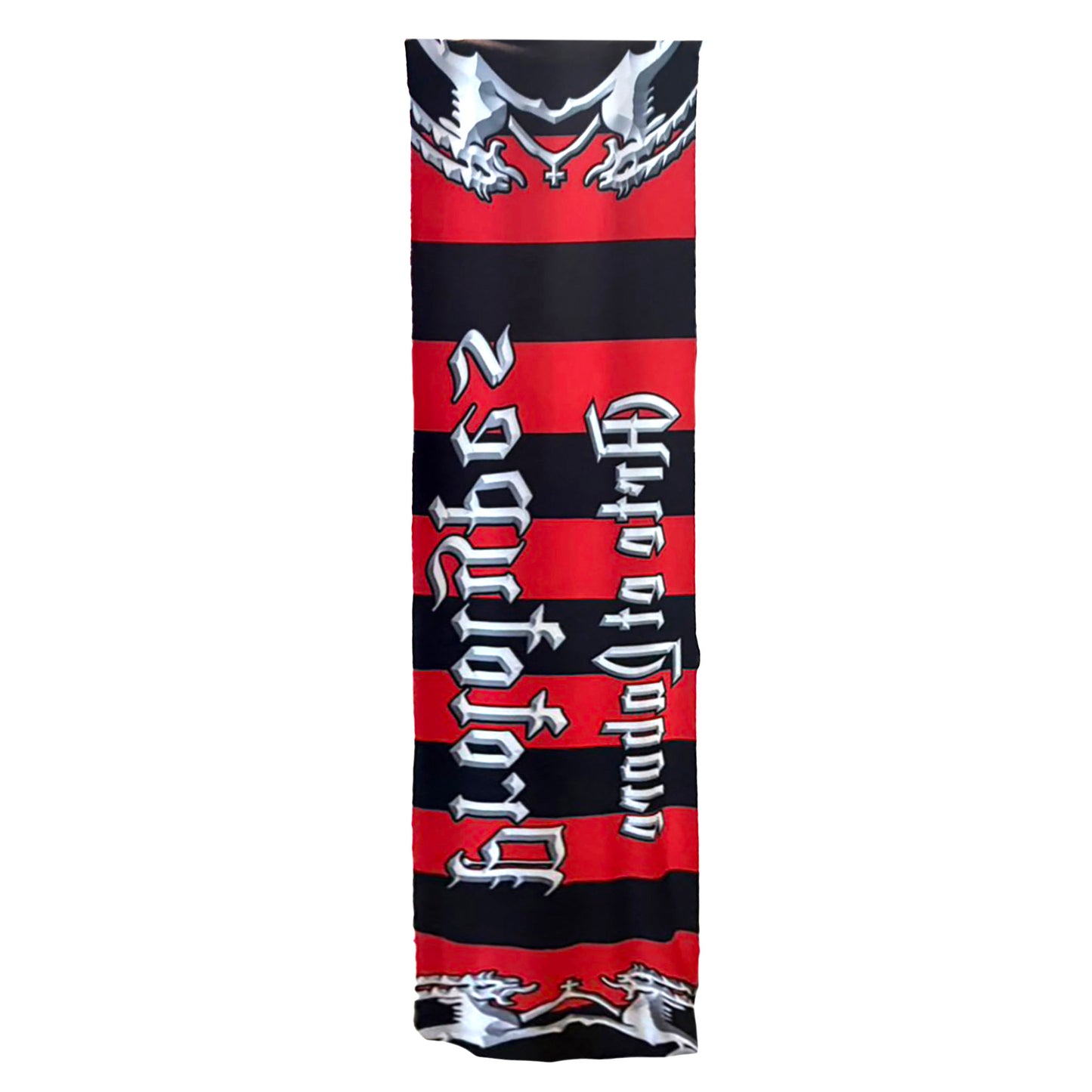 PRINTED POLYESTER RED & WHITE PROTOTYPE FANSCARF / RED & WHITE
