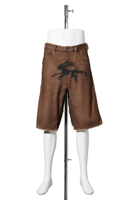 BROWN DENIM BROWN BERMUDA DENIM / BROWN