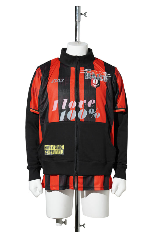 VINTAGE SPORTSWEAR BLACK FOOTBALL SHIRT ZIP UP / BLACK