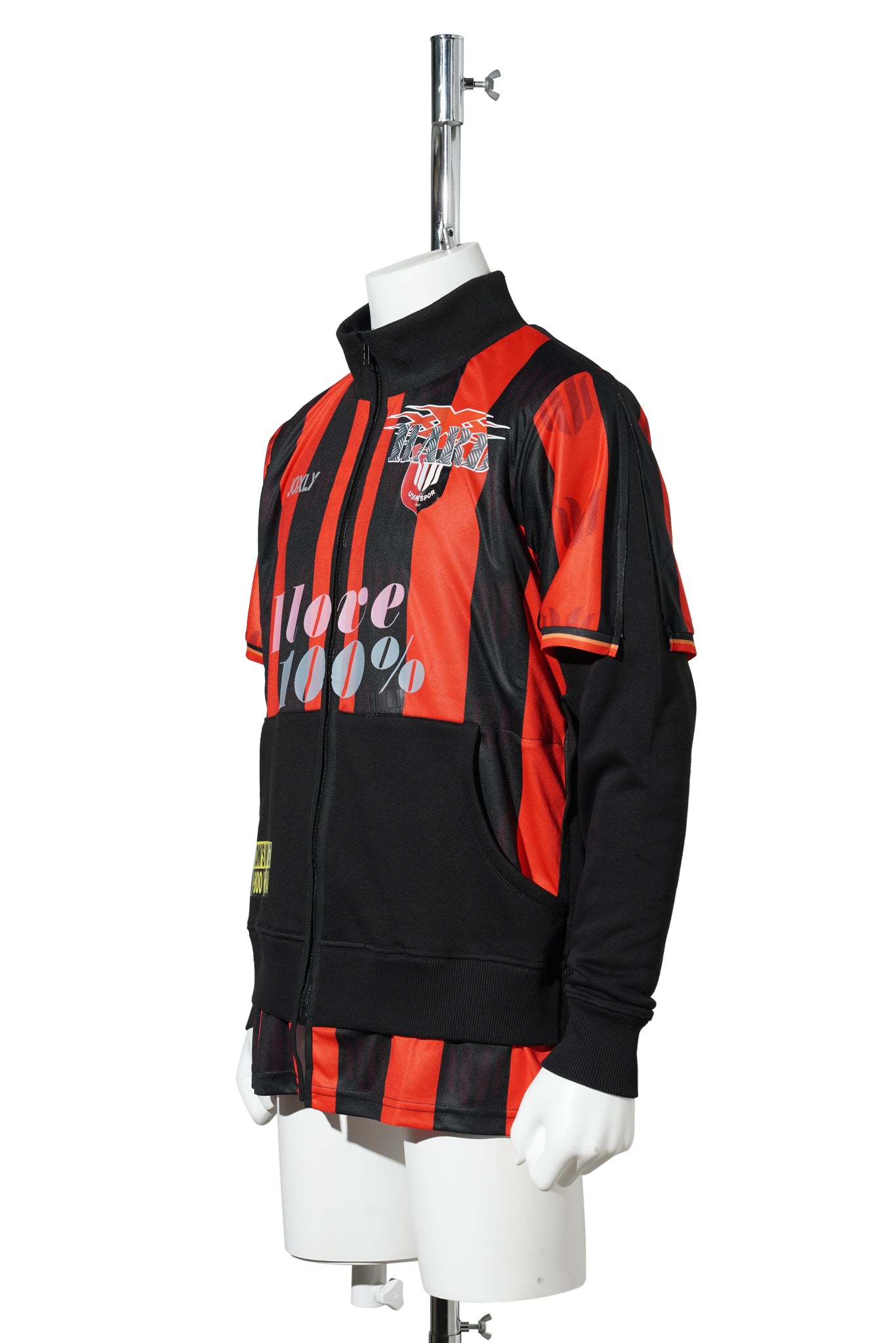 VINTAGE SPORTSWEAR BLACK FOOTBALL SHIRT ZIP UP / BLACK