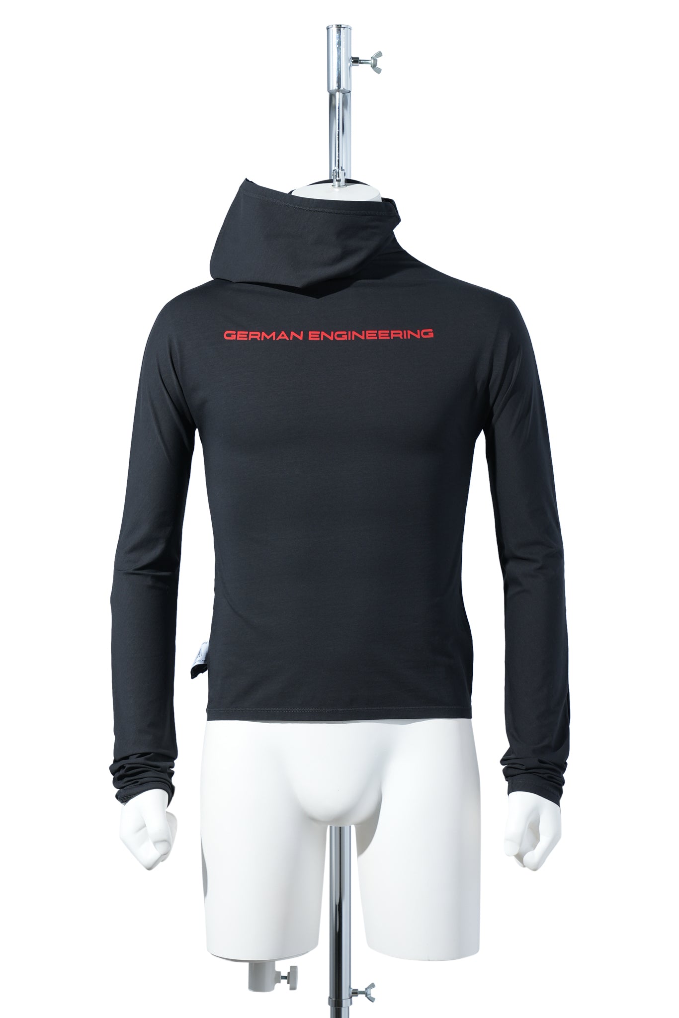 STRETCH COTTON BLACK TWISTED HOODIE / BLACK