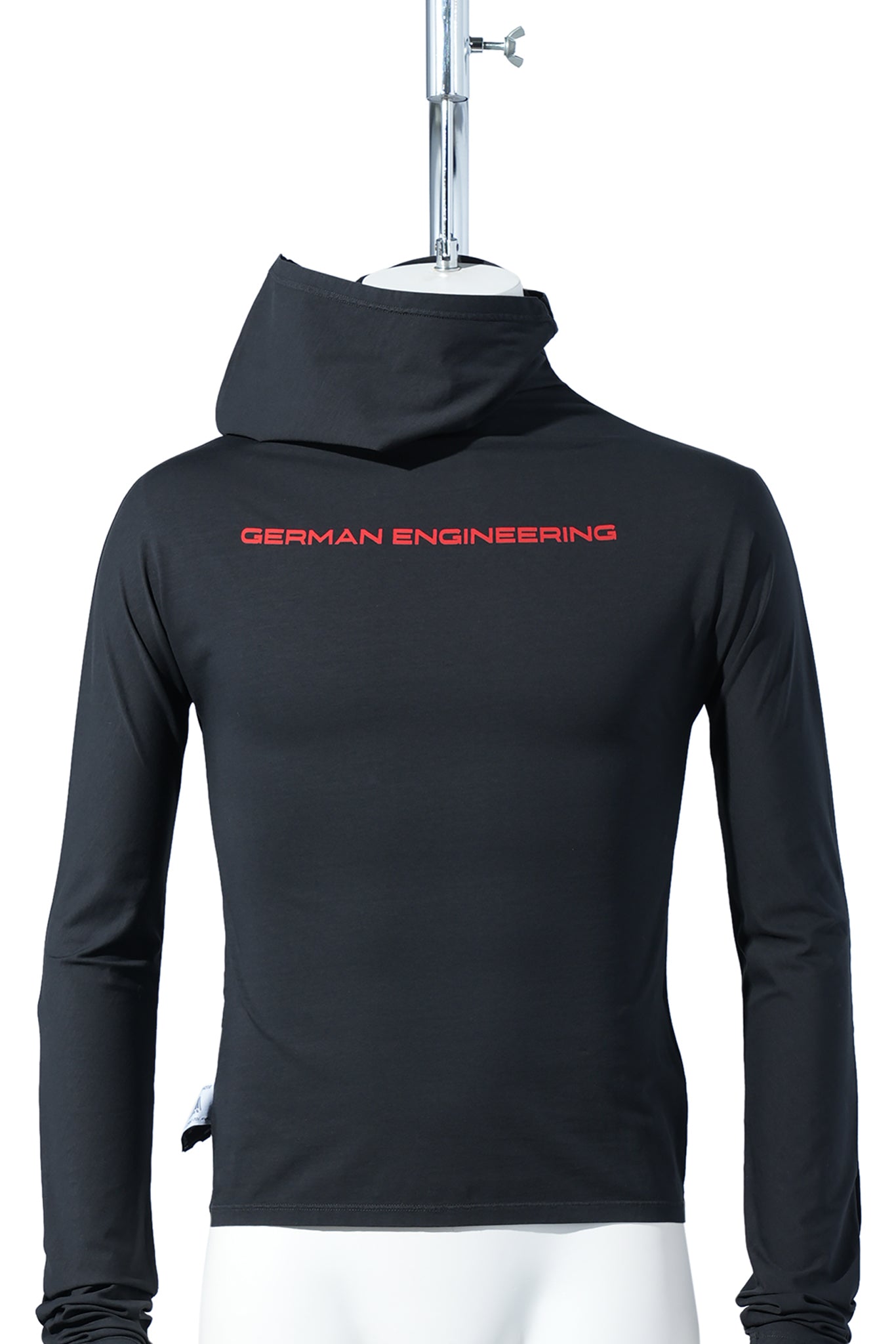 STRETCH COTTON BLACK TWISTED HOODIE / BLACK