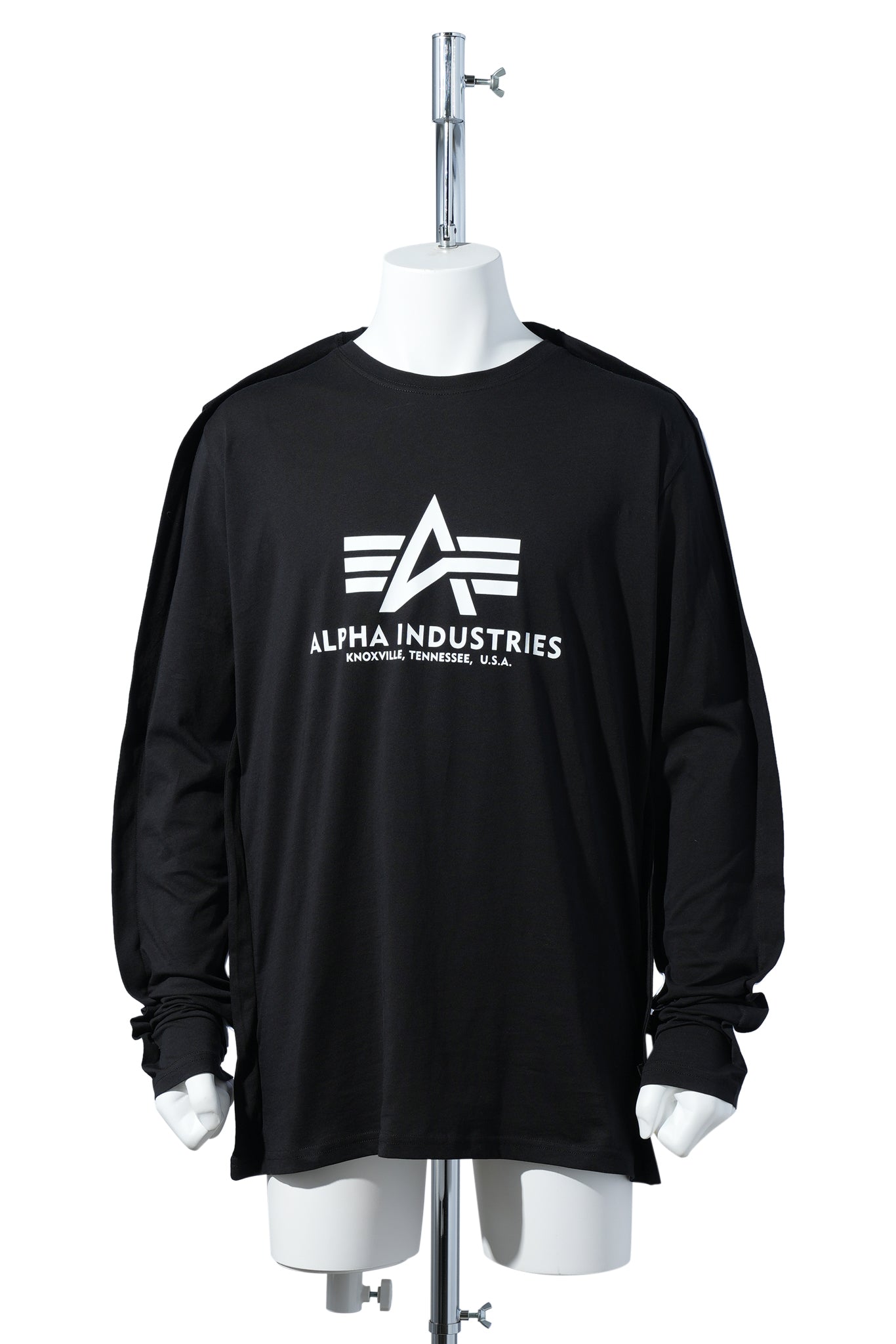 UPCYCLED T-SHIRTS BLACK 2-D TEE LONGSLEEVE / BLACK