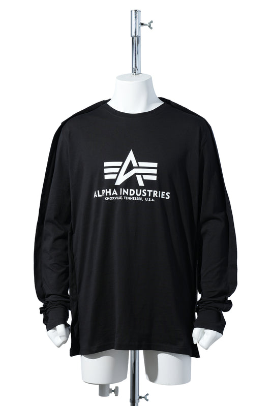 UPCYCLED T-SHIRTS BLACK 2-D TEE LONGSLEEVE / BLACK