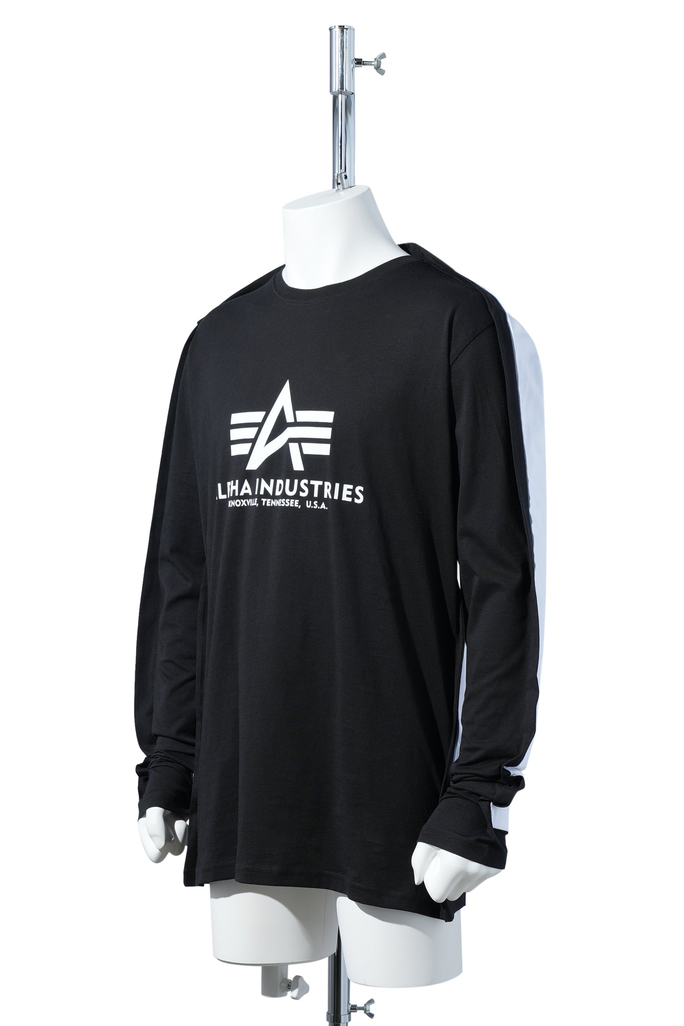 UPCYCLED T-SHIRTS BLACK 2-D TEE LONGSLEEVE / BLACK