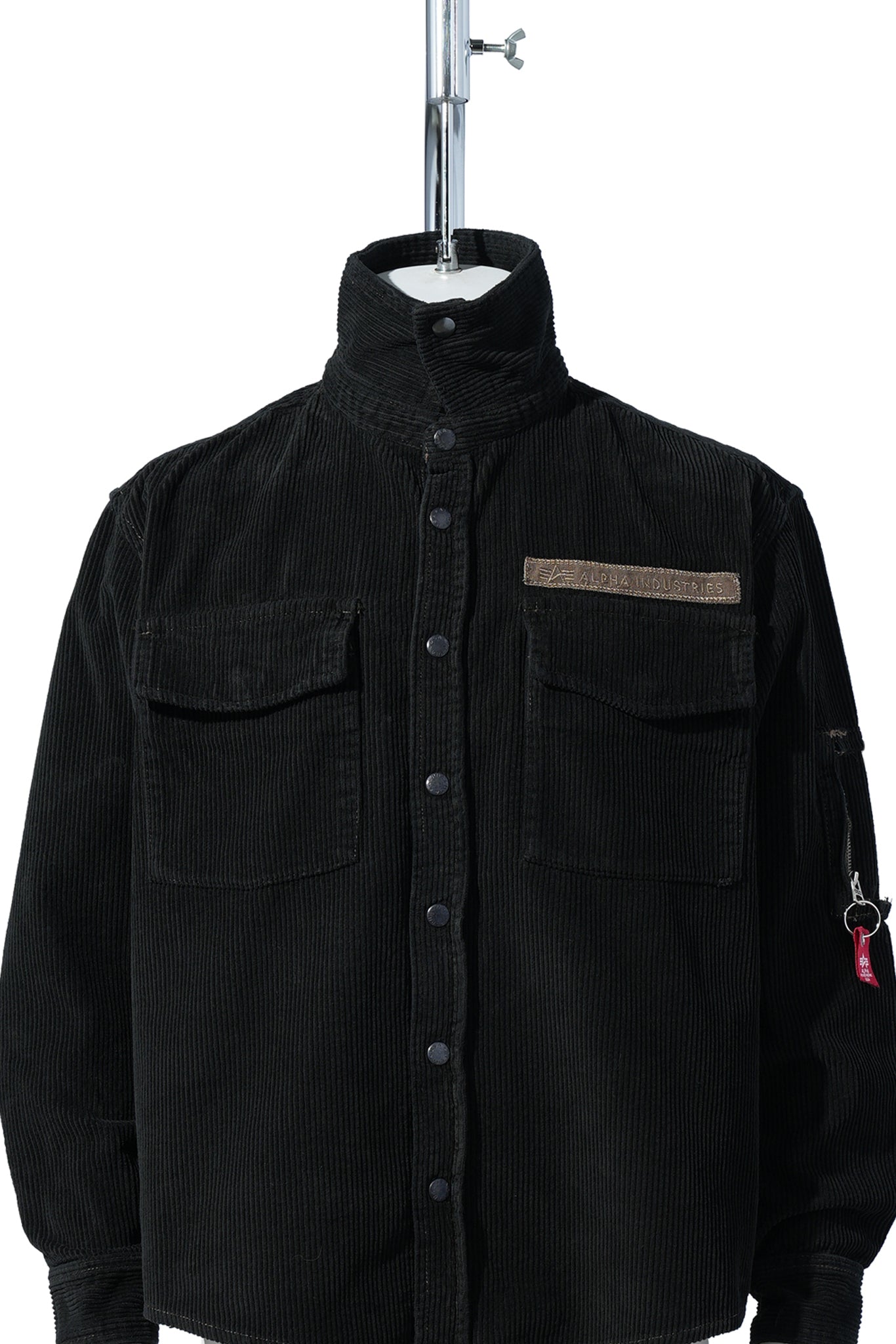 SPRAYED CORDEROY OVERSHIRT DARK GREY SPRAYED FLANNEL SHIRT / DARKGREY