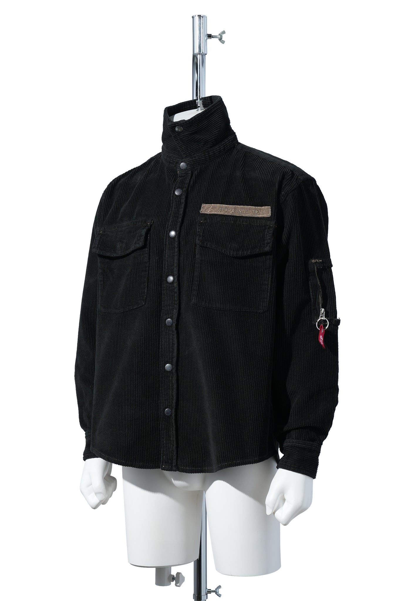 SPRAYED CORDEROY OVERSHIRT DARK GREY SPRAYED FLANNEL SHIRT / DARKGREY