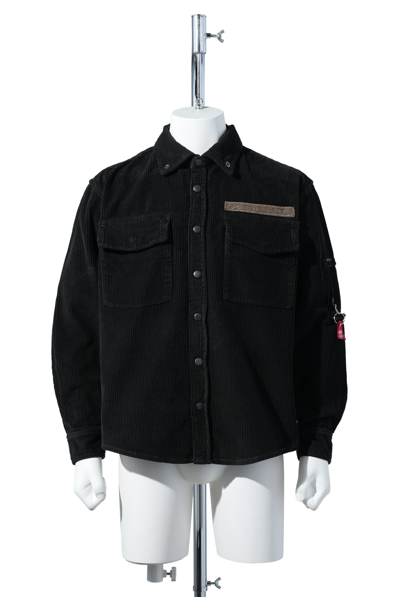 SPRAYED CORDEROY OVERSHIRT DARK GREY SPRAYED FLANNEL SHIRT / DARKGREY